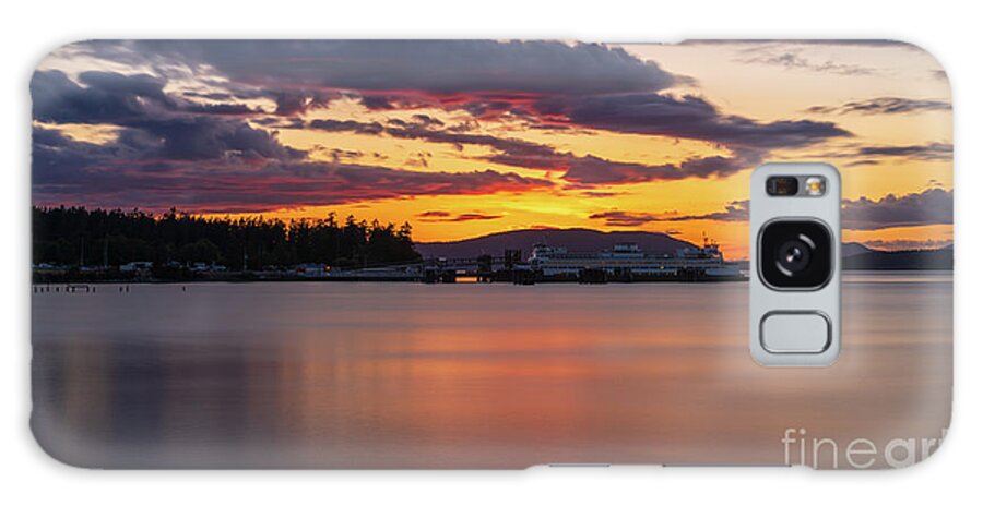 Anacortes Galaxy Case featuring the photograph Anacortes Ferry Dock Sunset Gateway to the San Juan Islands by Mike Reid