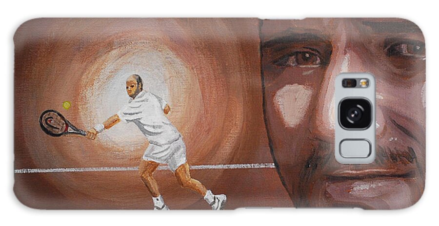Andre Agassi Galaxy Case featuring the painting Andre Agassi by Quwatha Valentine