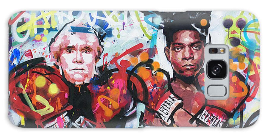 Jean Michel Galaxy Case featuring the painting Andy Warhol and Jean-Michel Basquiat by Richard Day