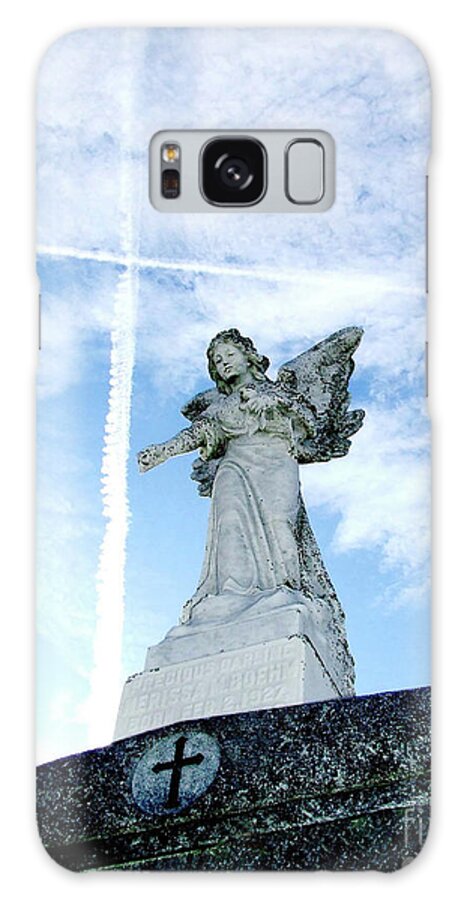 Angel Galaxy Case featuring the photograph Angel and Crosses by Frances Ann Hattier