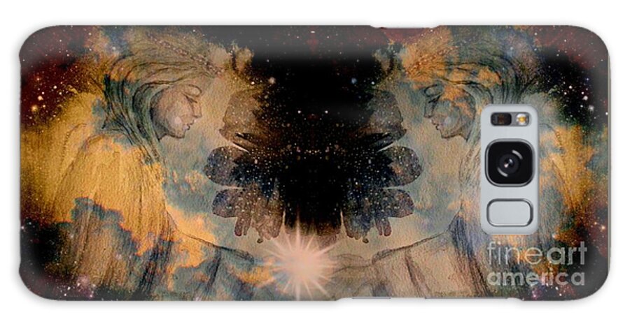 Angel Galaxy Case featuring the mixed media Angels Administering Spiritual Gifts by Leanne Seymour
