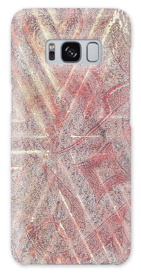 Gold Galaxy Case featuring the painting Angled Gold Monoprint by Cynthia Westbrook