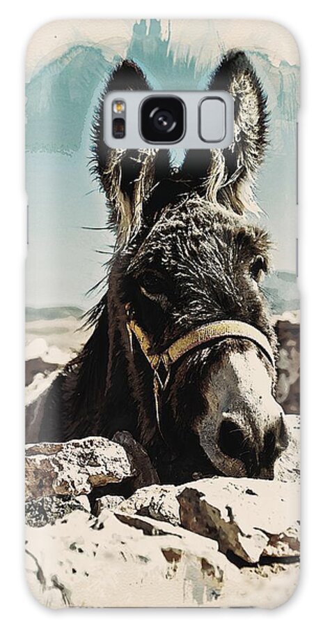 Zoo Galaxy Case featuring the painting Animal Kingdom Series - Donkey by Celestial Images