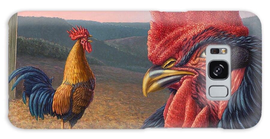 Rooster Galaxy Case featuring the painting Another Day by James W Johnson