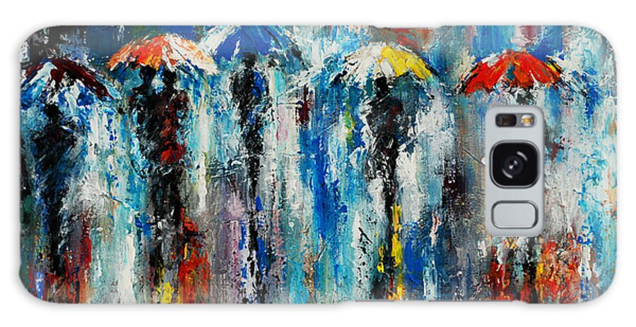 Abstract Galaxy S8 Case featuring the painting Another rainy day by Indira Mukherji