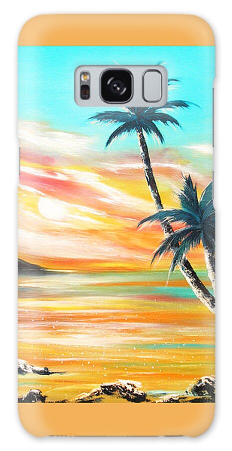 Sunset Galaxy Case featuring the painting Another Sunset in Paradise by Gina De Gorna