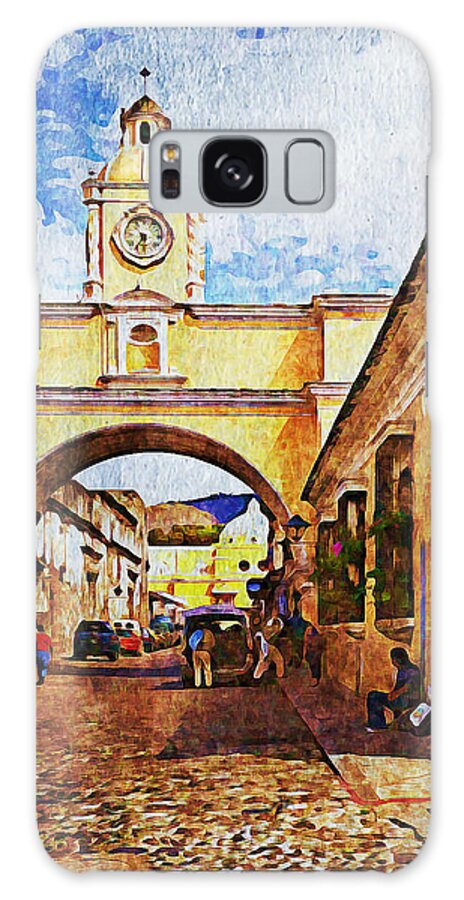 Guatemala Galaxy Case featuring the mixed media Antigua, Guatemala - Digital paint by Tatiana Travelways