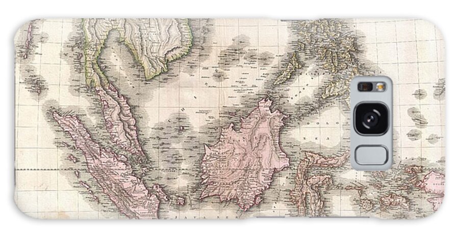 Antique Map Of East India Isles Galaxy Case featuring the drawing Antique Maps - Old Cartographic maps - Antique Map of the East India Isles, Indonesia, 1818 by Studio Grafiikka