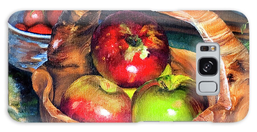 Still Life Galaxy Case featuring the painting Apples in a Burled Bowl by Terry R MacDonald