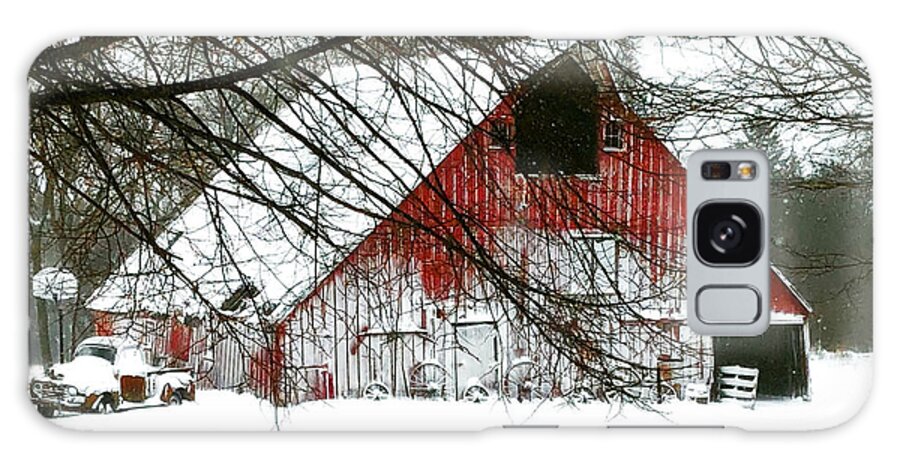 Barn Galaxy Case featuring the photograph April Blizzard by Julie Hamilton