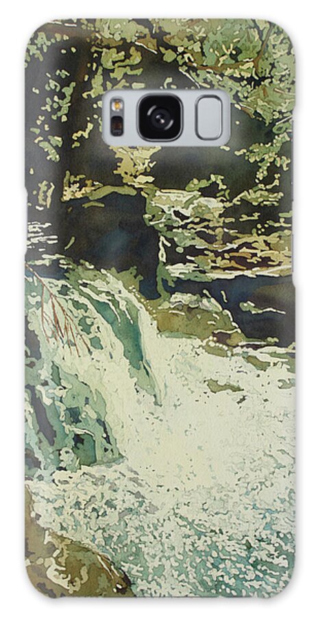 Waterfall Galaxy Case featuring the painting Aqua Falls by Jenny Armitage