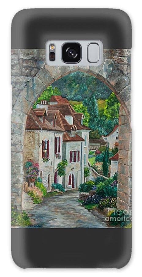 St. Cirq In Lapopie France Galaxy Case featuring the painting Arch Of Saint-Cirq-Lapopie by Charlotte Blanchard