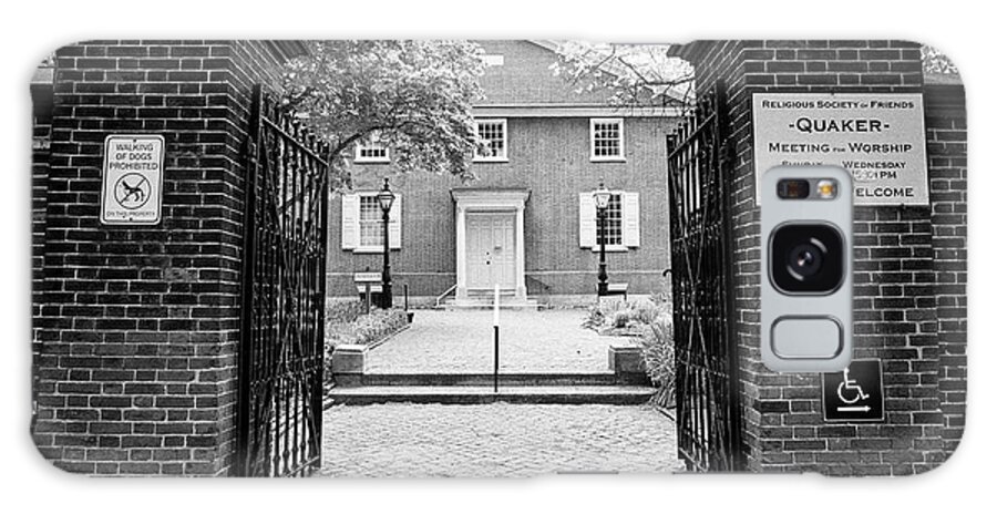 Arch Galaxy Case featuring the photograph arch street religious society of friends quaker meeting house Philadelphia USA by Joe Fox
