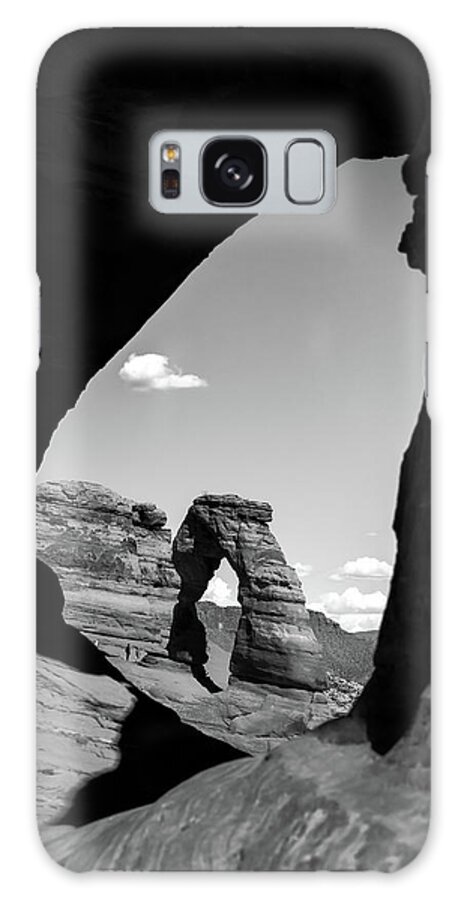 America Galaxy Case featuring the photograph Arches National Park - Delicate Arch Black and White by Gregory Ballos