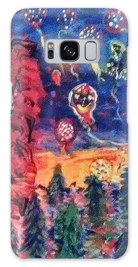 Balloons Galaxy Case featuring the painting Arising Dawn by Suzanne Berthier