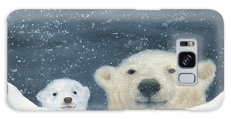 Polar Bear Galaxy Case featuring the painting Arcitic Night by June Hunt