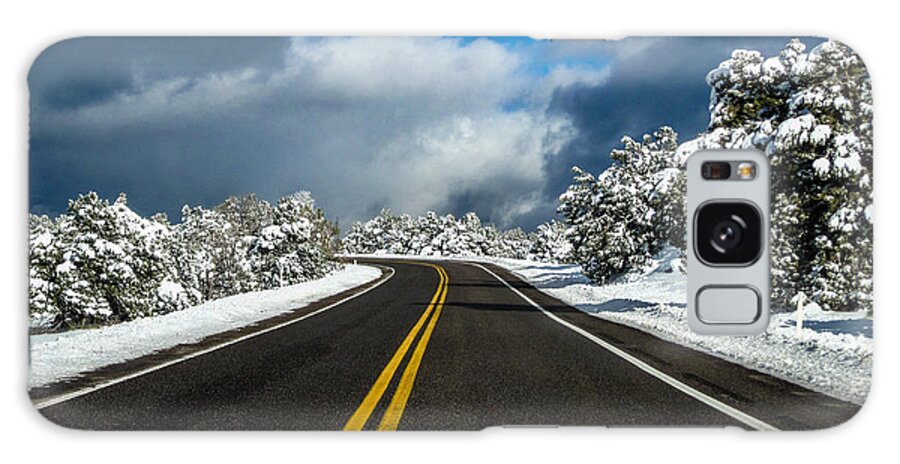  Galaxy Case featuring the photograph Arizona Snow Road by Gregory Daley MPSA