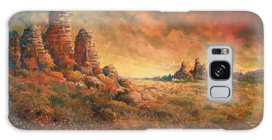 Landscape Galaxy Case featuring the painting Arizona Sunset by Andrew King