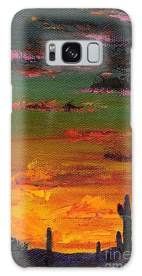 Sunset Galaxy S8 Case featuring the painting Arizona Sunset by Frances Marino