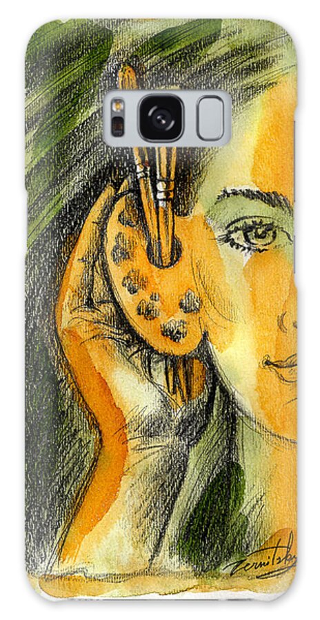 Communicating Communication Concentrating Concept Counseling Creative Creativity Design Drawing Face Female Focusing Foresight Front View Guidance Head Hearing Idea Illustration Illustration And Painting Illustrator Inspiration Inspiring Job Skills Listen Listening Motif One One Person Only Women Palette People Person Problem Solving Galaxy Case featuring the painting Art of Listening by Leon Zernitsky