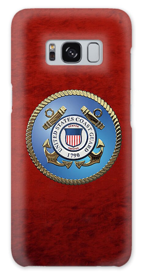 'military Insignia & Heraldry 3d' Collection By Serge Averbukh Galaxy Case featuring the digital art U. S. Coast Guard - U S C G Emblem by Serge Averbukh