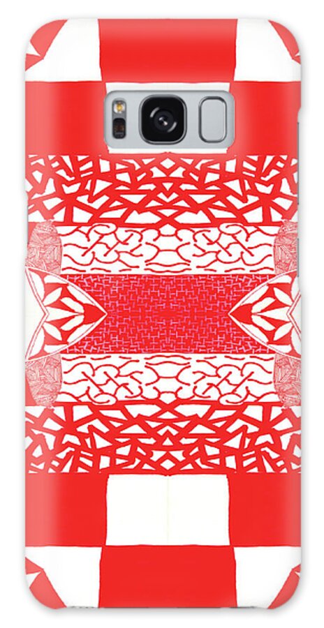 Urban Galaxy Case featuring the digital art 043 Bold Abstract Red by Cheryl Turner