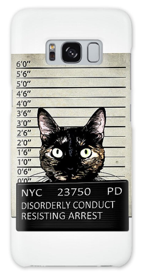 Cat Galaxy Case featuring the mixed media Kitty Mugshot by Nicklas Gustafsson