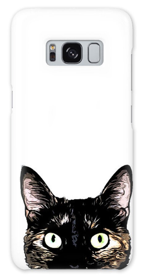 Cat Galaxy Case featuring the mixed media Peeking Cat by Nicklas Gustafsson