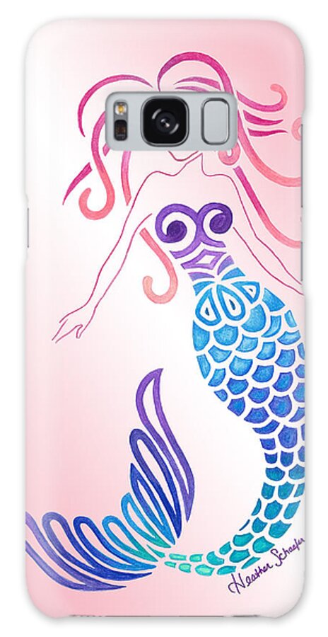 Tribal Galaxy Case featuring the drawing Tribal Mermaid by Heather Schaefer