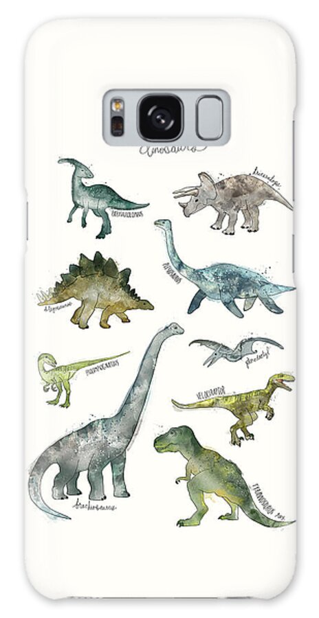 Dinosaurs Galaxy Case featuring the painting Dinosaurs by Amy Hamilton