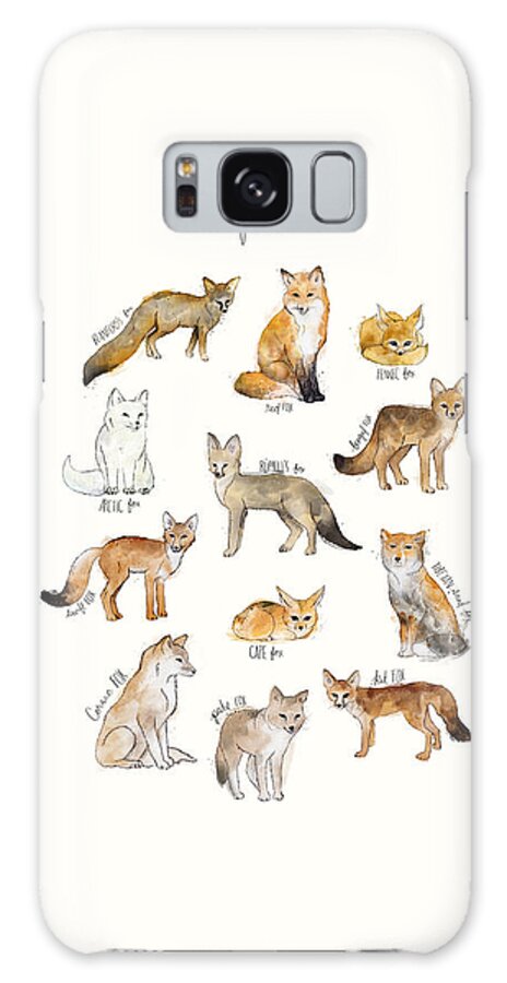 Blanford�s Fox Galaxy Case featuring the painting Foxes by Amy Hamilton
