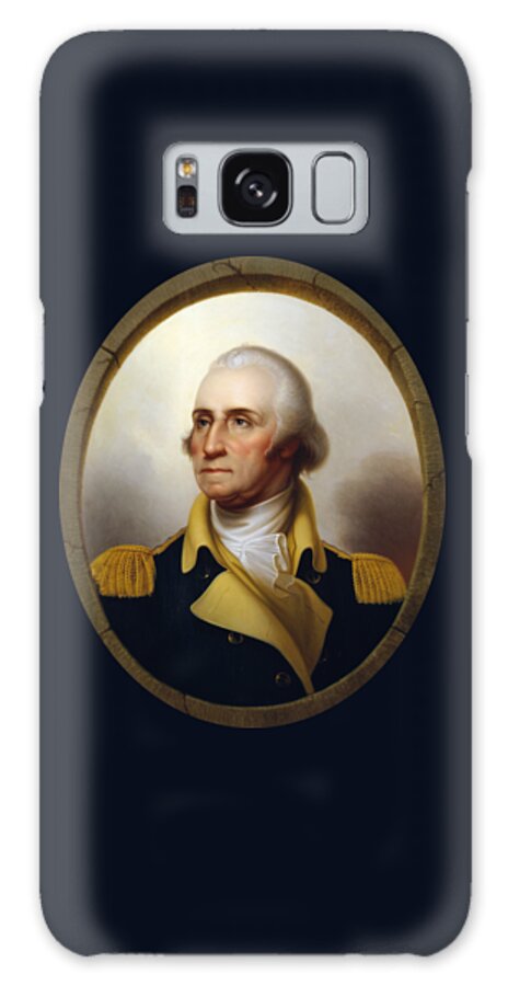 #faatoppicks Galaxy Case featuring the painting General Washington - Porthole Portrait by War Is Hell Store