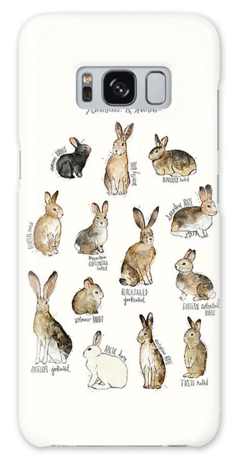 Rabbits Galaxy Case featuring the painting Rabbits and Hares by Amy Hamilton