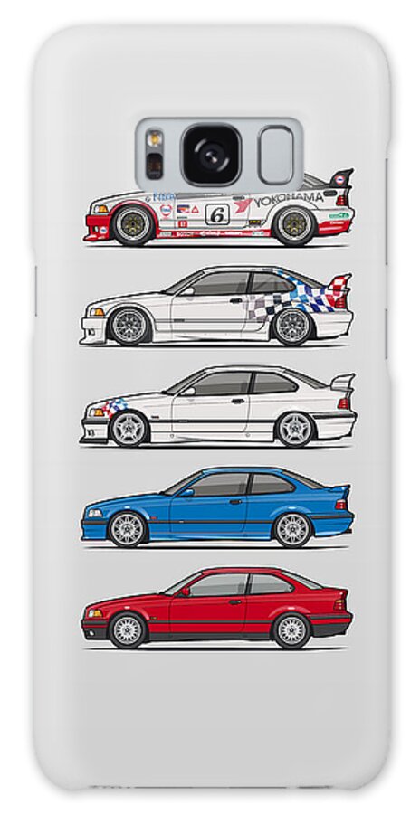 Car Galaxy Case featuring the digital art Stack of BMW 3 Series E36 Coupes by Tom Mayer II Monkey Crisis On Mars