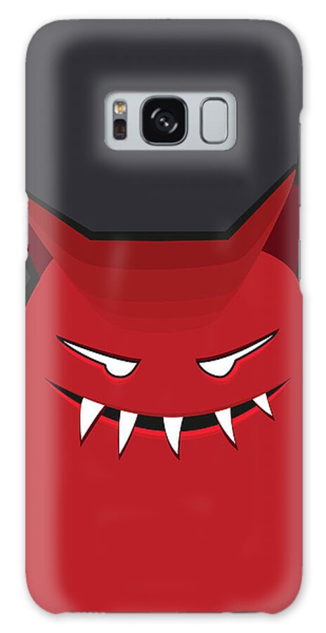 Scary Galaxy Case featuring the digital art Red Evil Monster With Pointy Ears by Boriana Giormova
