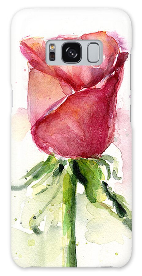 Rose Galaxy Case featuring the painting Rose Watercolor by Olga Shvartsur