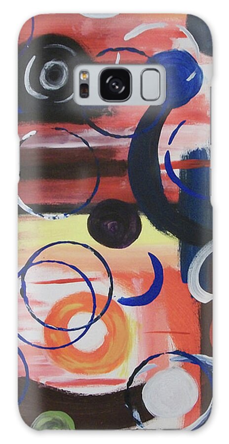 Colorful Geometric Galaxy Case featuring the painting Colored Commotion by Jilian Cramb - AMothersFineArt