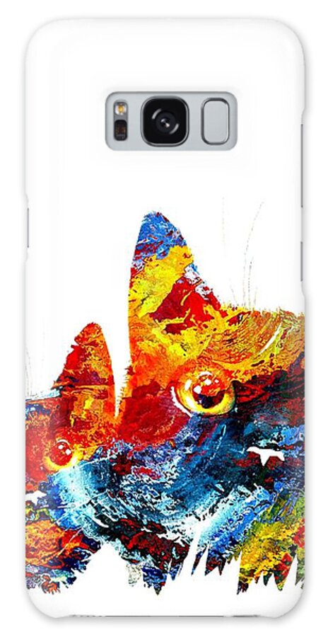 Cat Galaxy Case featuring the painting Cat 608 by Lucie Dumas