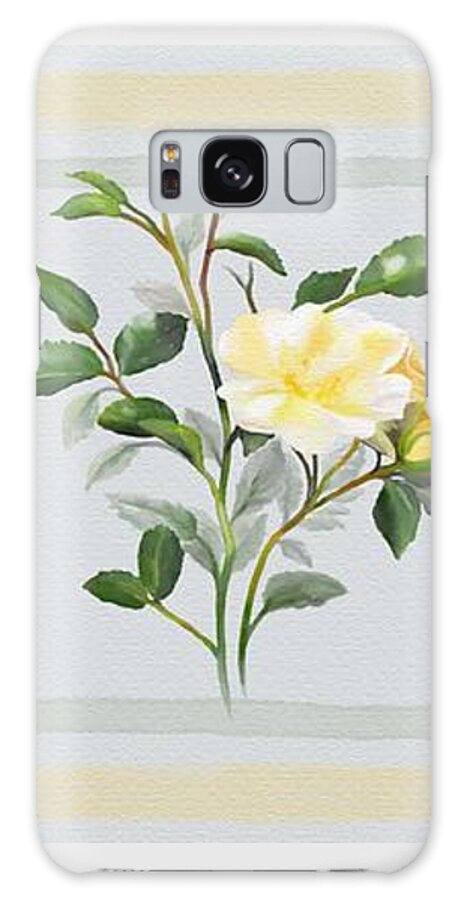 Rose Galaxy Case featuring the painting Yellow Watercolor Rose by Ivana Westin