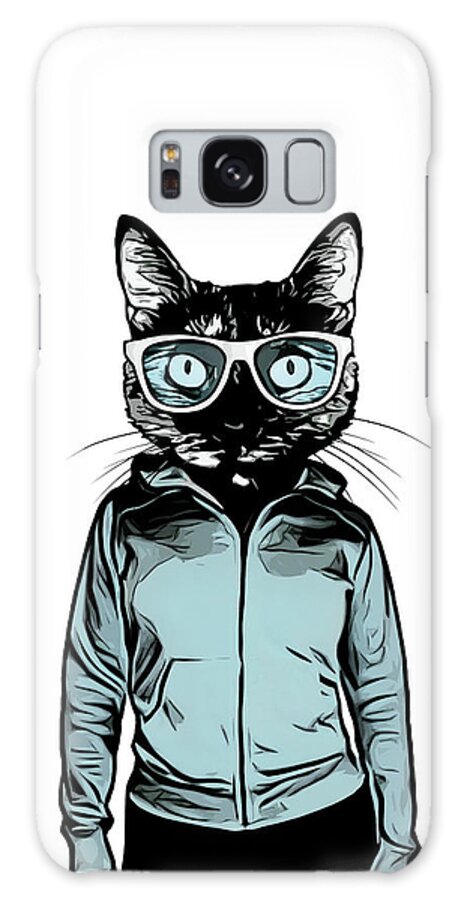 Cat Galaxy Case featuring the mixed media Cool Cat by Nicklas Gustafsson