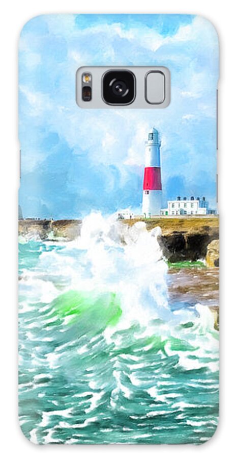 Portland Bill Galaxy Case featuring the mixed media Clearing Storm - Portland Bill Lighthouse by Mark Tisdale