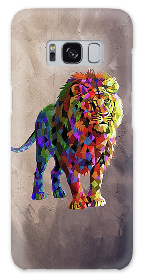 Kenya Galaxy Case featuring the painting Geometrical Lion King by Anthony Mwangi