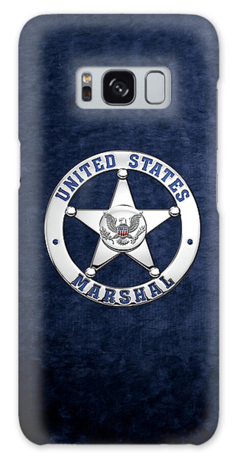 'law Enforcement Insignia & Heraldry' Collection By Serge Averbukh Galaxy Case featuring the digital art U. S. Marshals Service - U S M S Badge over Blue Velvet by Serge Averbukh