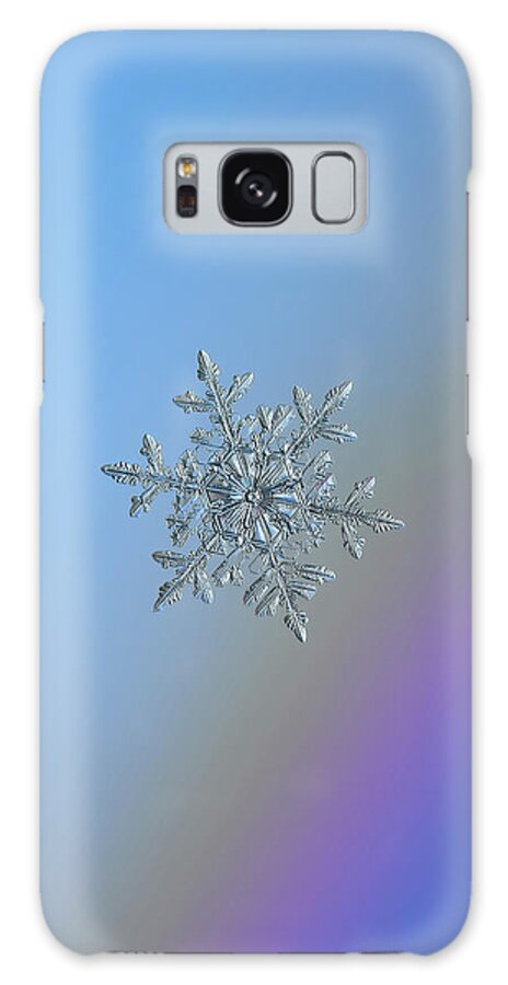 Snowflake Galaxy Case featuring the photograph Real snowflake - 21-Feb-2018 - 1 by Alexey Kljatov