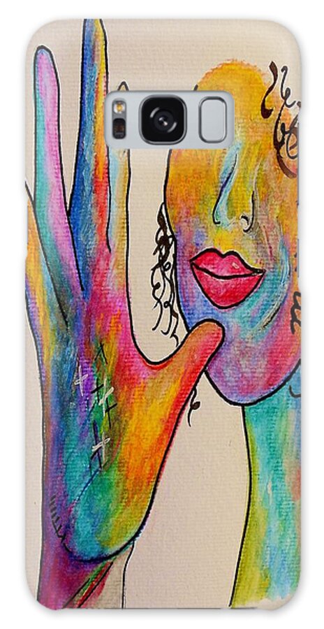 Watercolor Galaxy Case featuring the painting American Sign Language . . . MOTHER by Eloise Schneider Mote