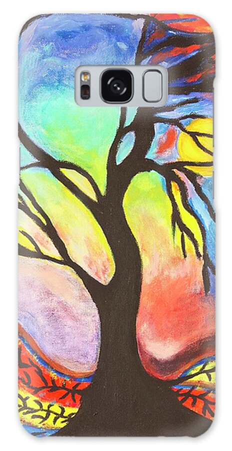 Tree Galaxy Case featuring the painting As Above, So Below by Neslihan Ergul Colley