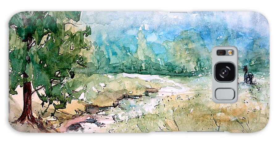 Creek Galaxy Case featuring the painting Aska Farm Creek by Gretchen Allen