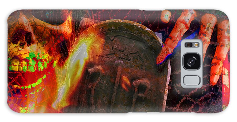 Manipulated Galaxy S8 Case featuring the photograph At night in the graveyard by LemonArt Photography