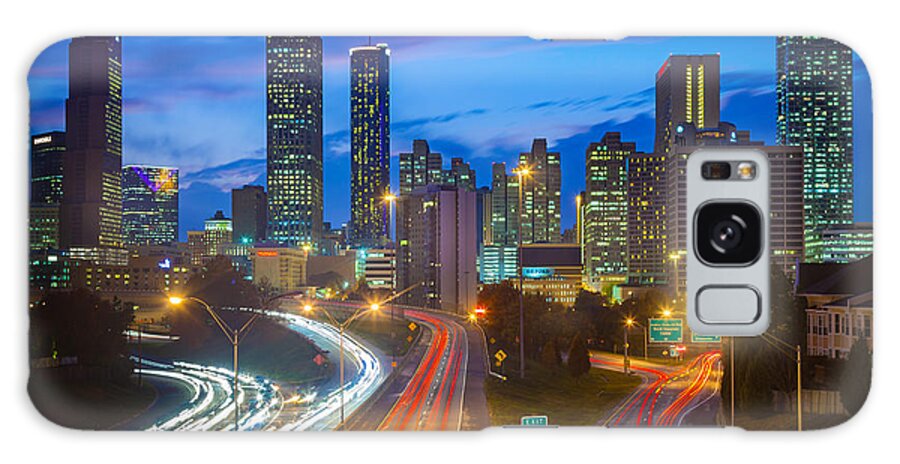 America Galaxy Case featuring the photograph Atlanta downtown by night by Inge Johnsson