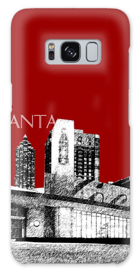 Architecture Galaxy Case featuring the digital art Atlanta World of Coke Museum - Dark Red by DB Artist